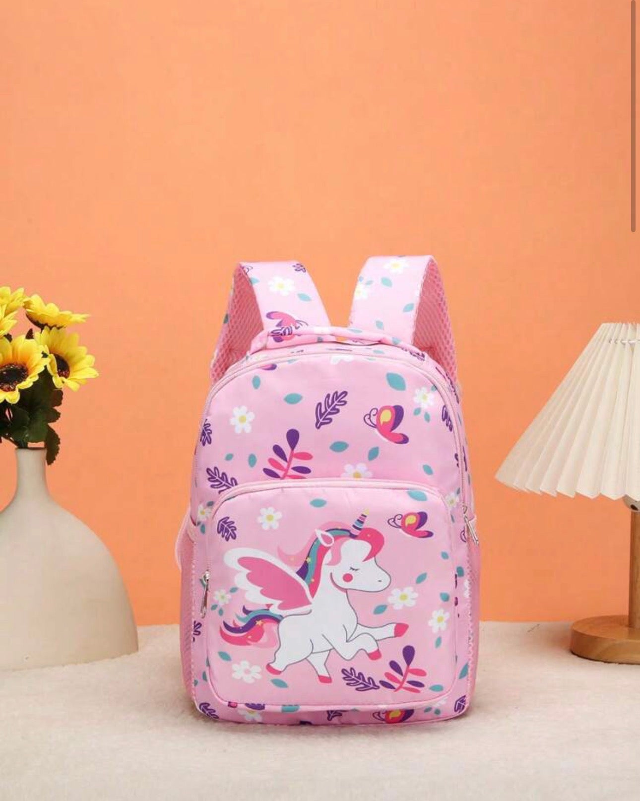 Pink Unicorn Graphic Casual Backpack
