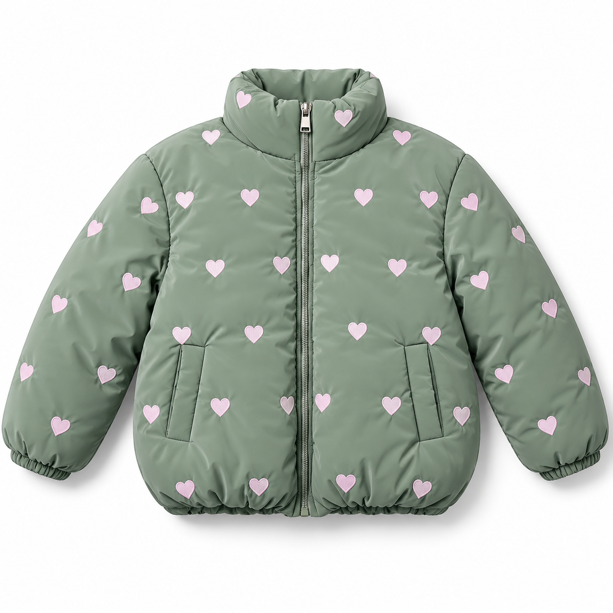 Girls Heart Puffer Jacket
