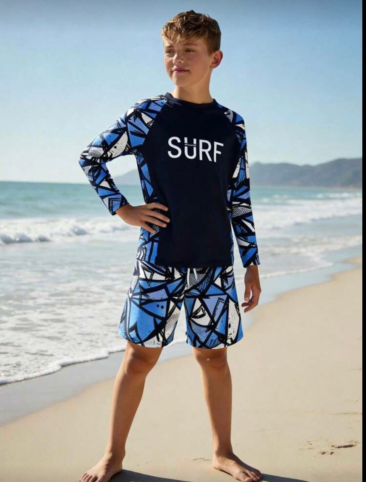 Boys Rash Guard Swimsuit Set