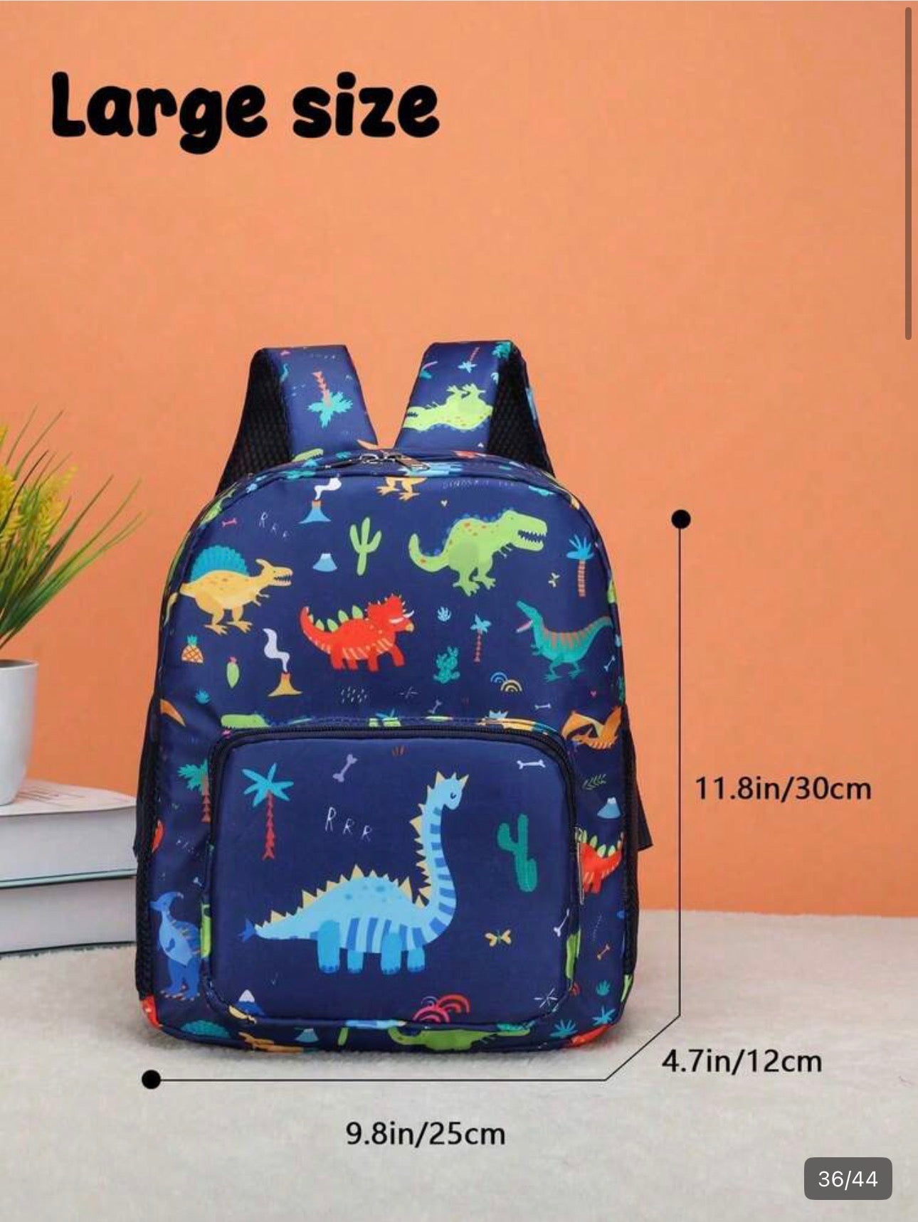Dinosaur Blue Large Graphic Casual Backpack