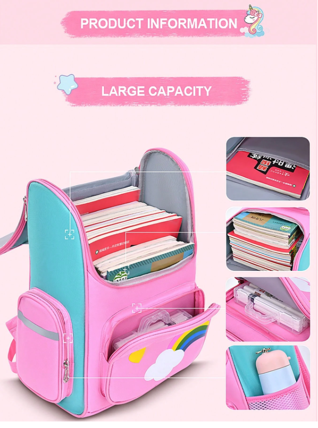 Unicorn Cute Lightweight Girls Backpack