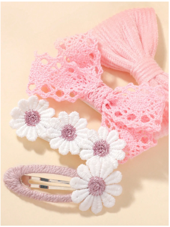 8pcs Cute Bowknot Hair Clips, Holiday Party Girl Ponytail Clips, Travel Style Hair Accessories For Girl