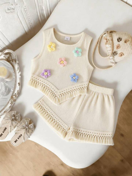 2pcs Young Girl Bubble Crinkle Fabric Set