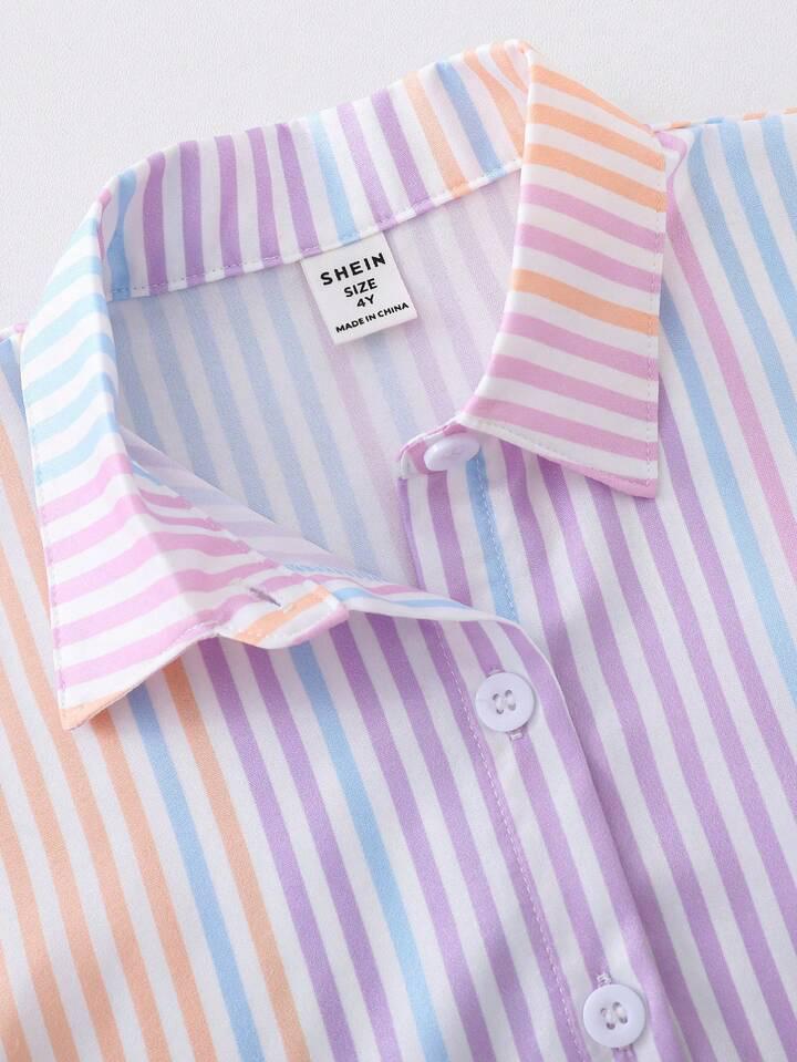 Girl Striped Casual Top Shirt