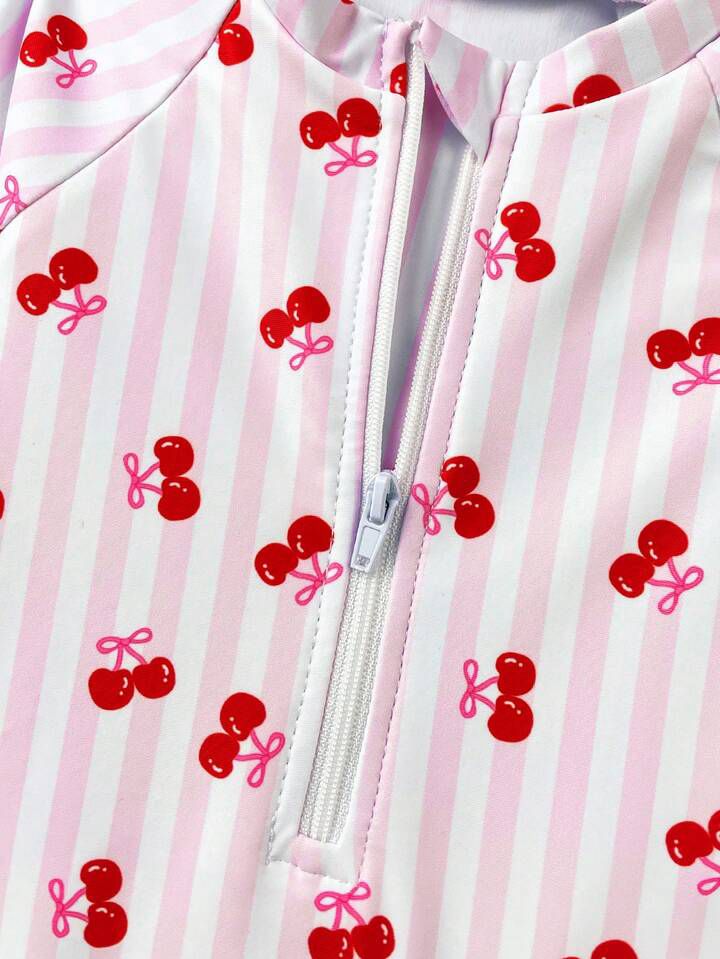 Girl Cherry Ruffle Swimwear