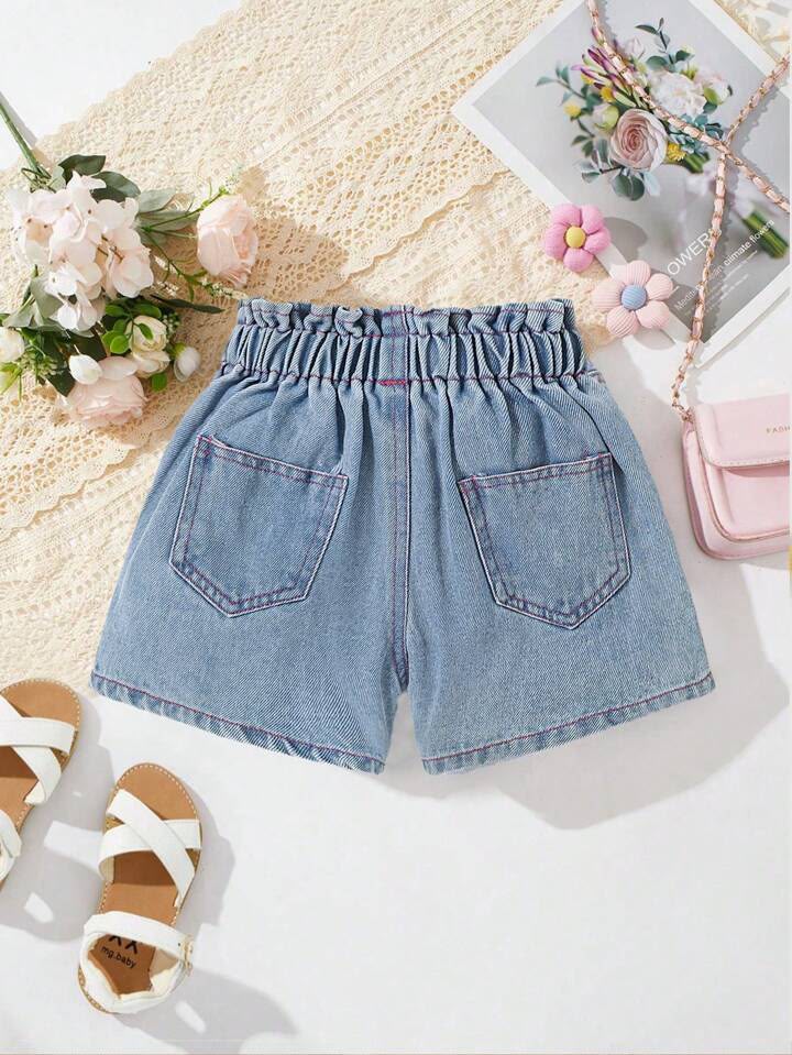 Girl Bow Denim Shorts