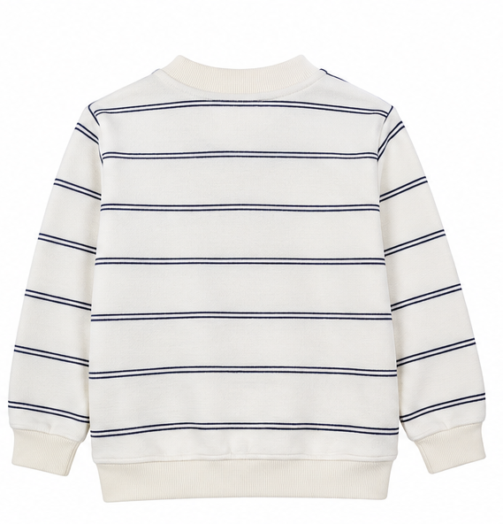 Kids Striped Half-Zip Sweatshirt - Kidzo Z1185C