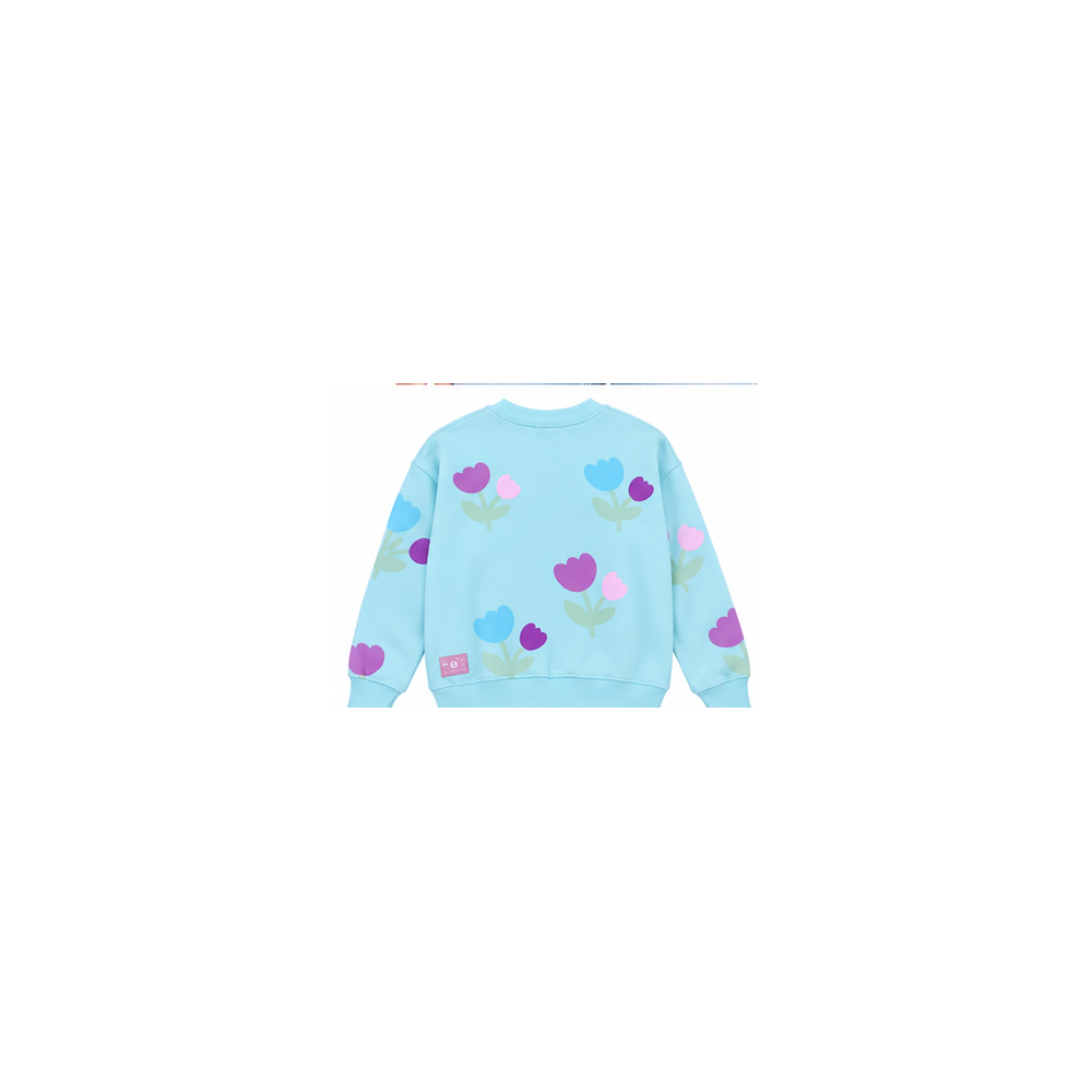 Girls Oversized Tulip Print Sweatshirt WM0130