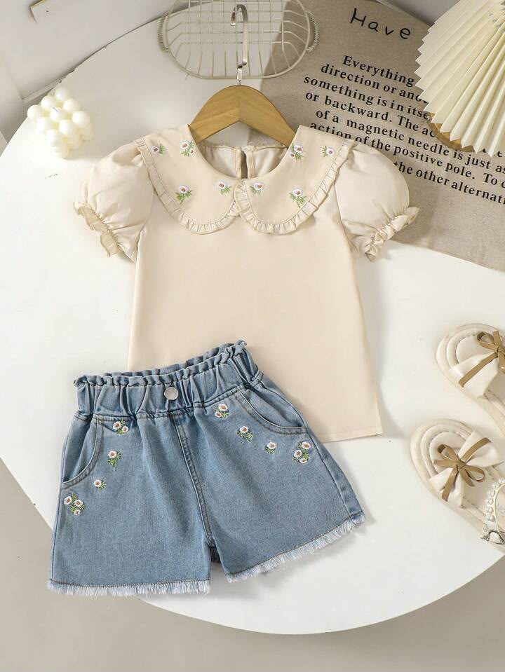 Girl Knit Denim Set