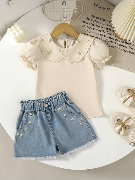 Girl Knit Denim Set