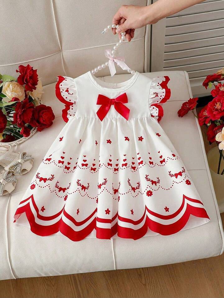 Girl Floral Bow Dress