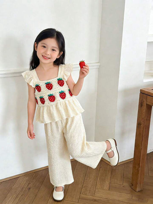 Girls' Strawberry Print Set
