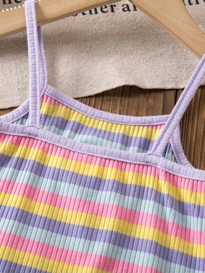Girl Floral Camisole Romper Cute Flower Pattern Set