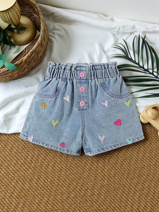 Girl Bow Denim Shorts