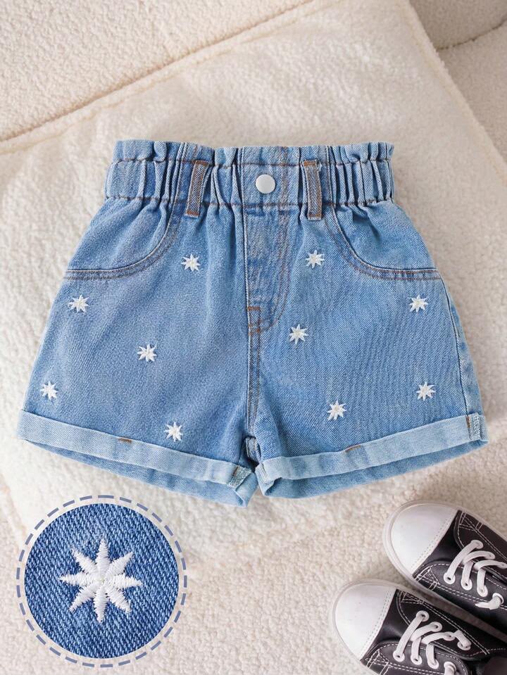 Girl Denim Ruffle Shorts
