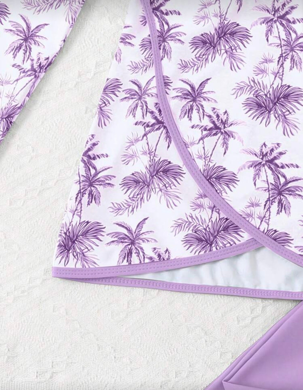 Tween Girls Purple Modest Swimwear, Long-Sleeved Top & Pants 2pcs