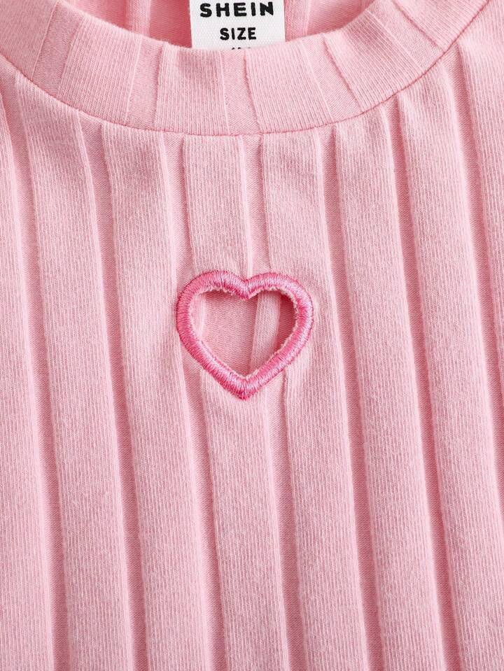 Girl Heart Top Shirt 2pcs/Pack