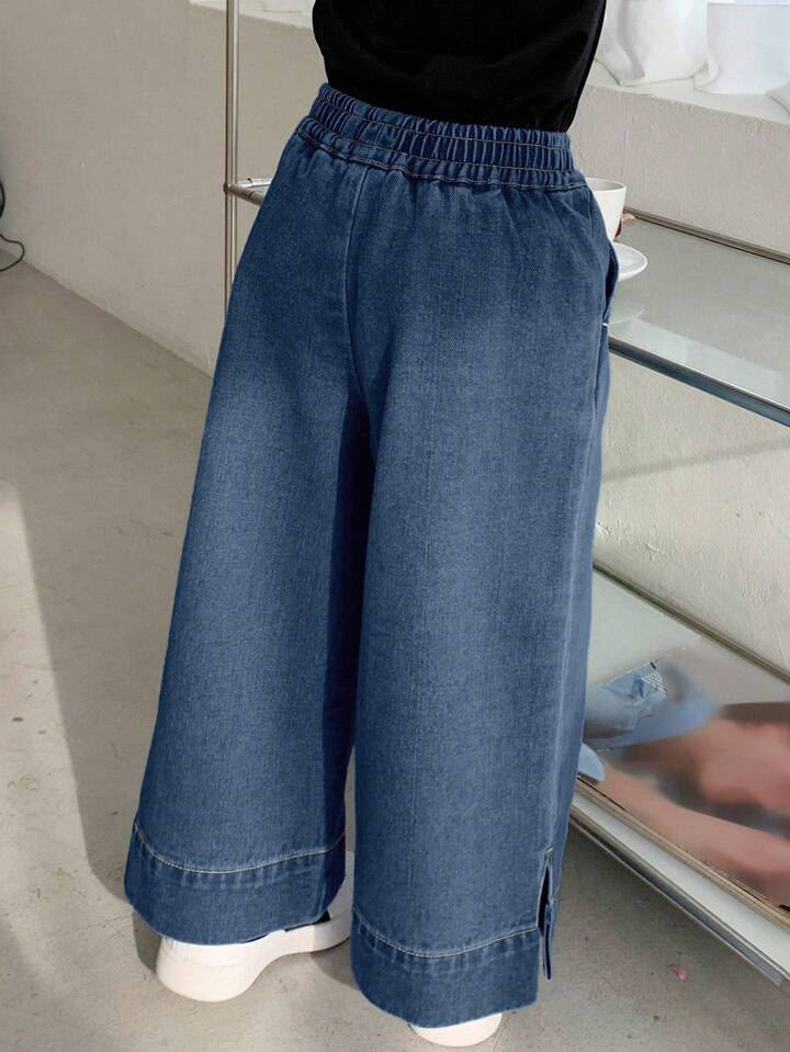 Girl Casual Wide Leg Denim Jeans