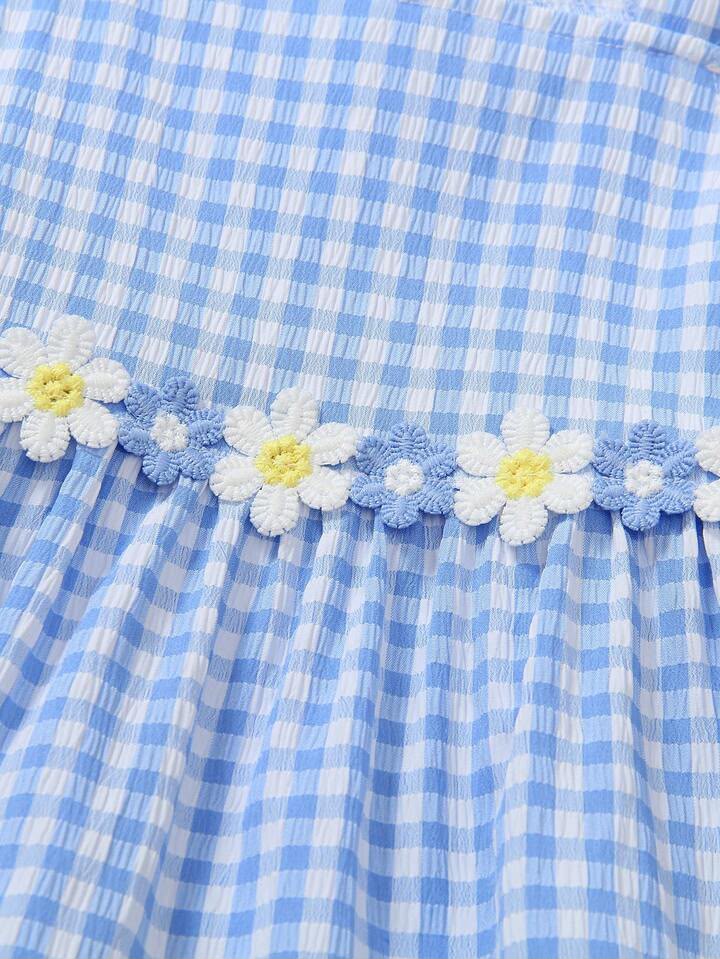 Girl Floral Plaid Set