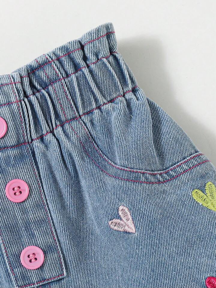 Girl Bow Denim Shorts
