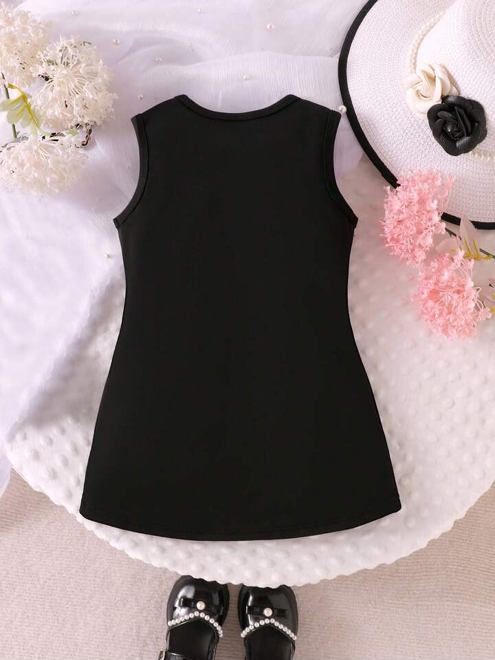 Girl Bow  Sleeveless  Knit Dress
