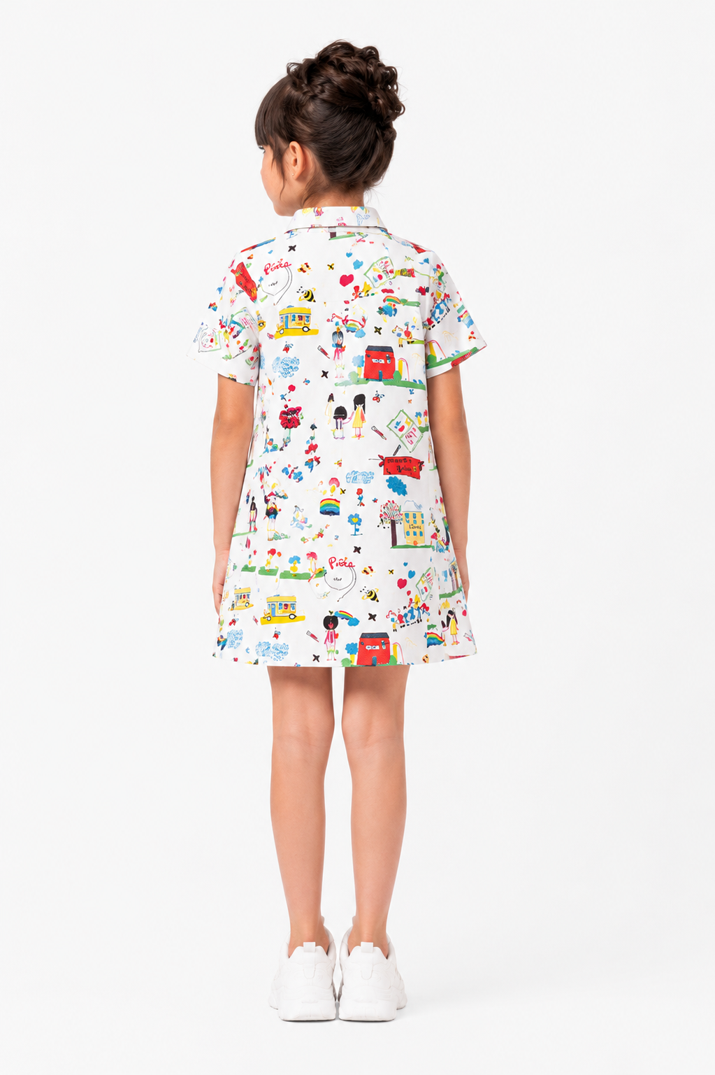 Girls White High Quality kids fashion Dress