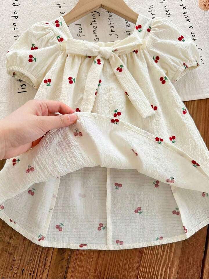 Vintage Baby Dress Girls Cherry Dress