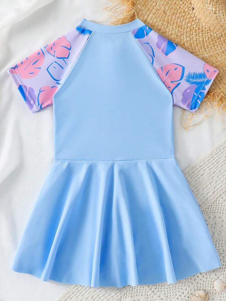 Girl Zipper Swim Dress