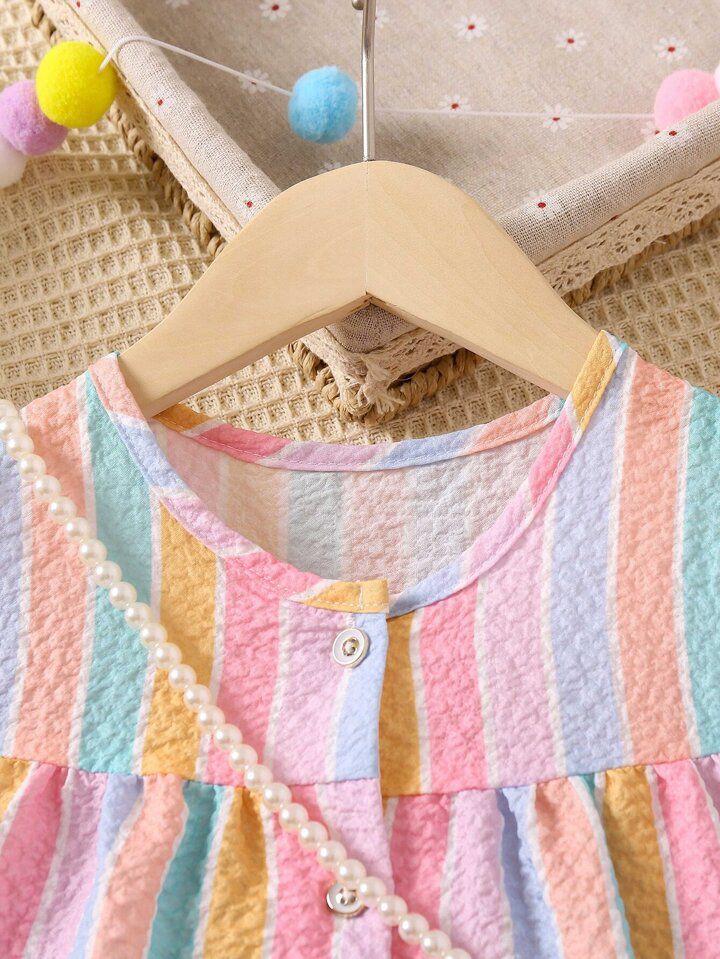 Girl Striped Ruffle Dress