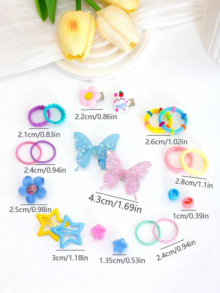Girl Butterfly Star Hair Clips