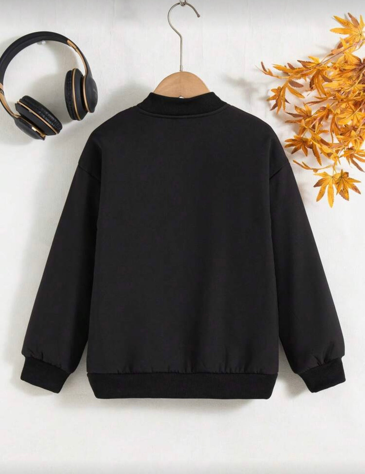 Boys' Casual Solid Color Zip-Up Raglan Long Sleeve Fleece Jacket Outerwear, Autumn/Winter