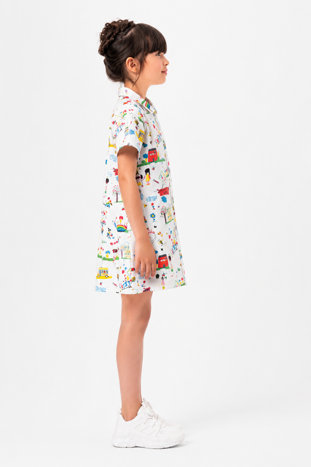 Girls White High Quality kids fashion Dress