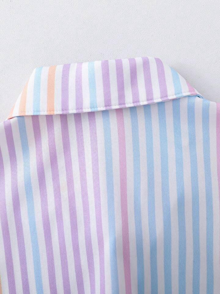 Girl Striped Casual Top Shirt