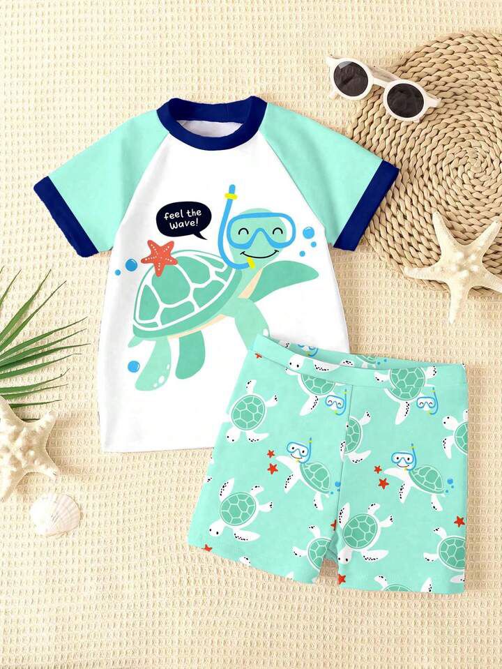 Boy Casual T-Shirt And Shorts Swimwear