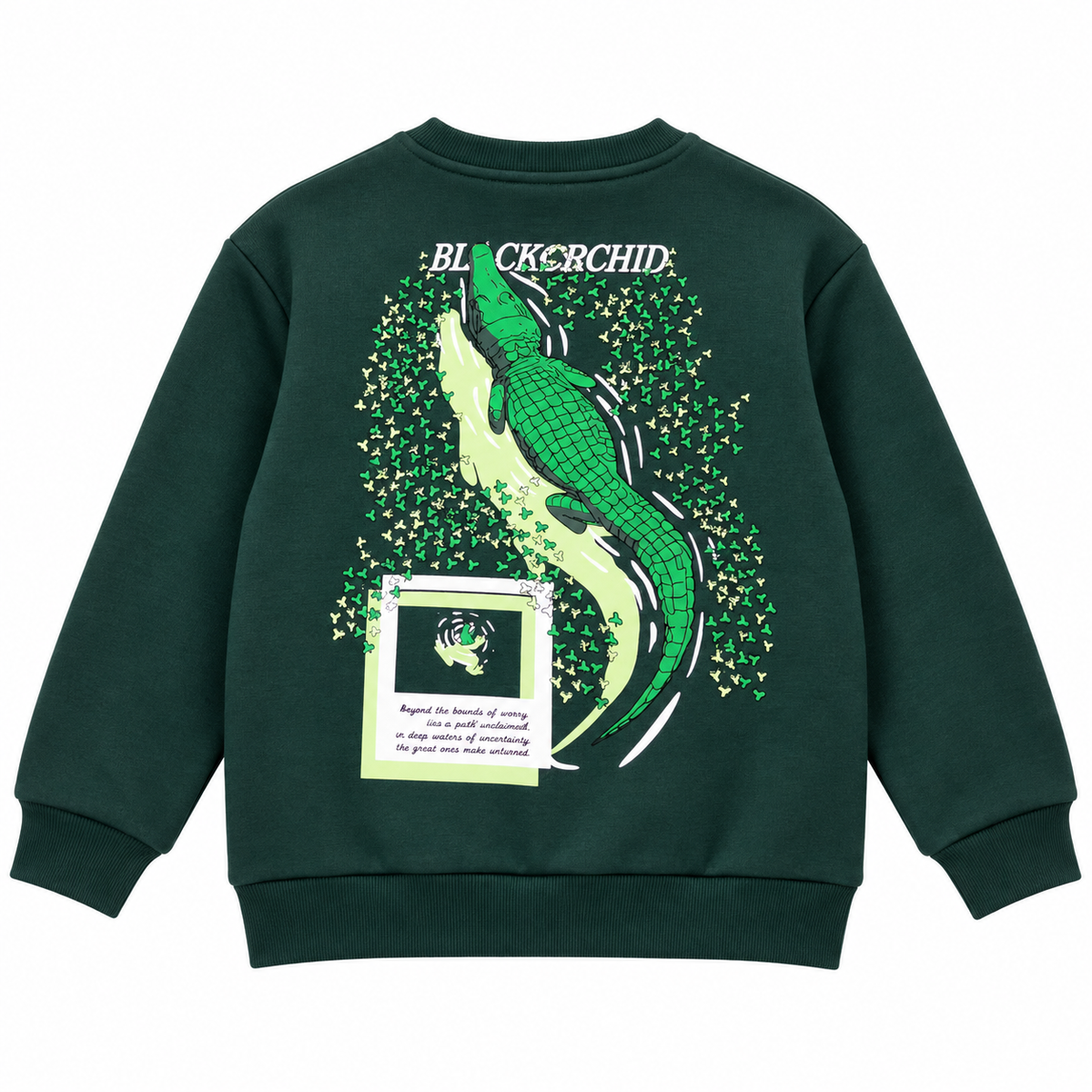 Boys Crocodile Graphic Fleece Sweatshirt
