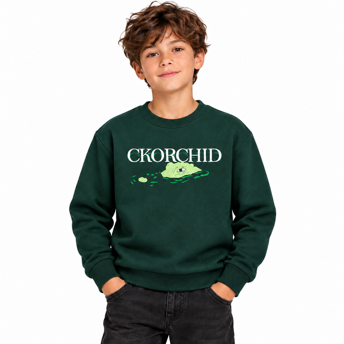 Boys Crocodile Graphic Fleece Sweatshirt