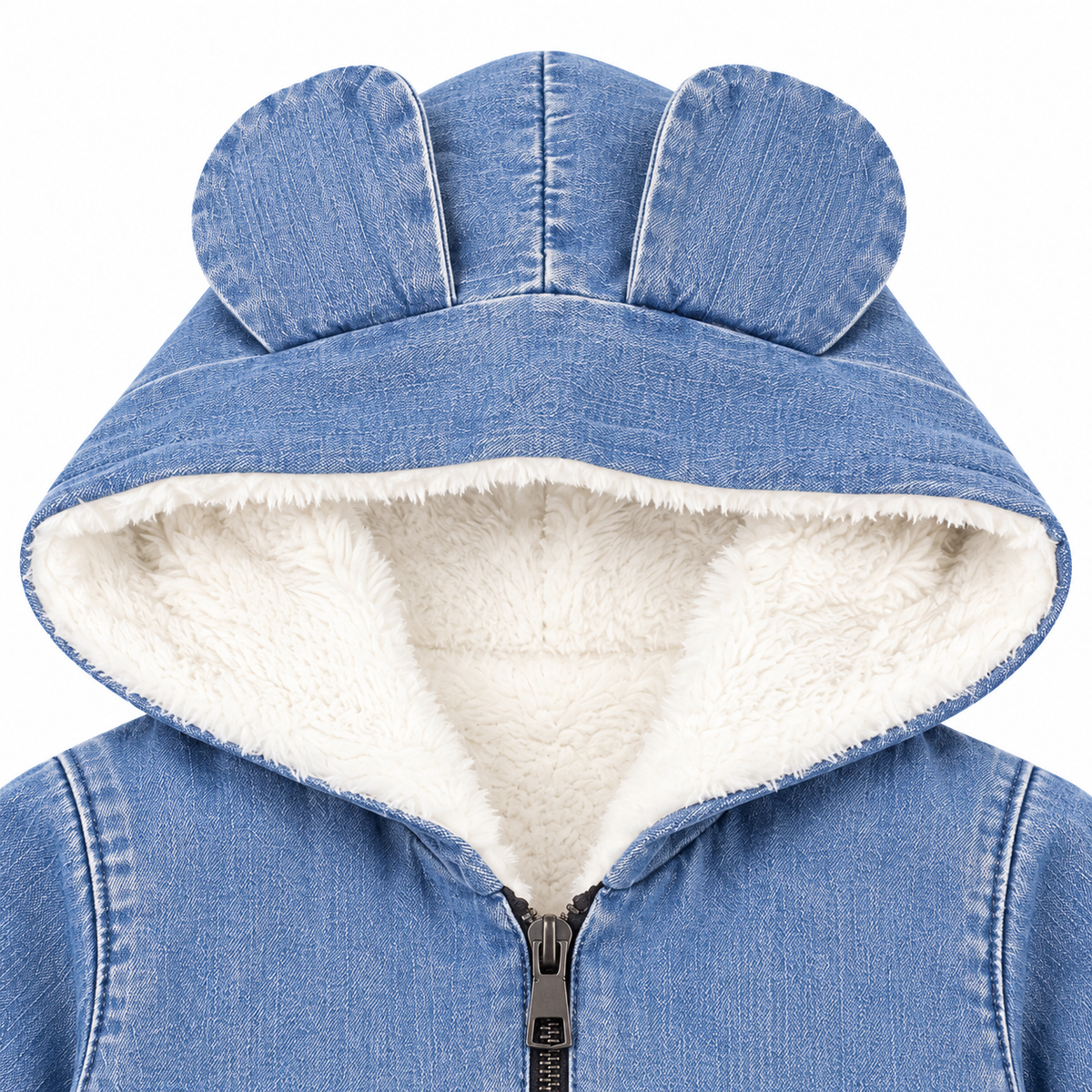 Small Baby Lined Denim Slopet with Kitty & Bow Pockets