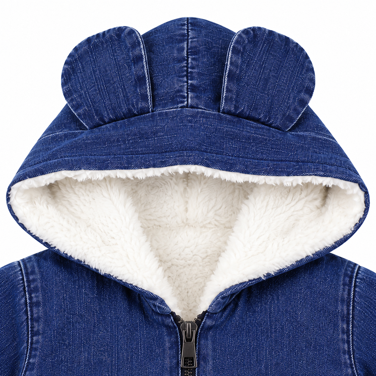 Small Baby Lined Denim Slopet with Kitty & Bow Pockets