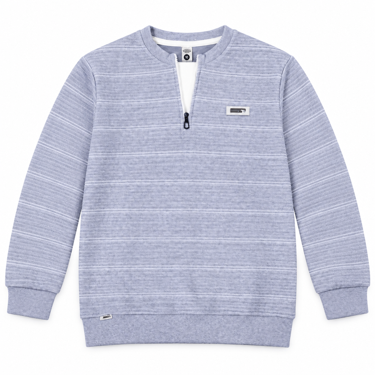 Kids Striped Half-Zip Sweatshirt - Kidzo Z1185C