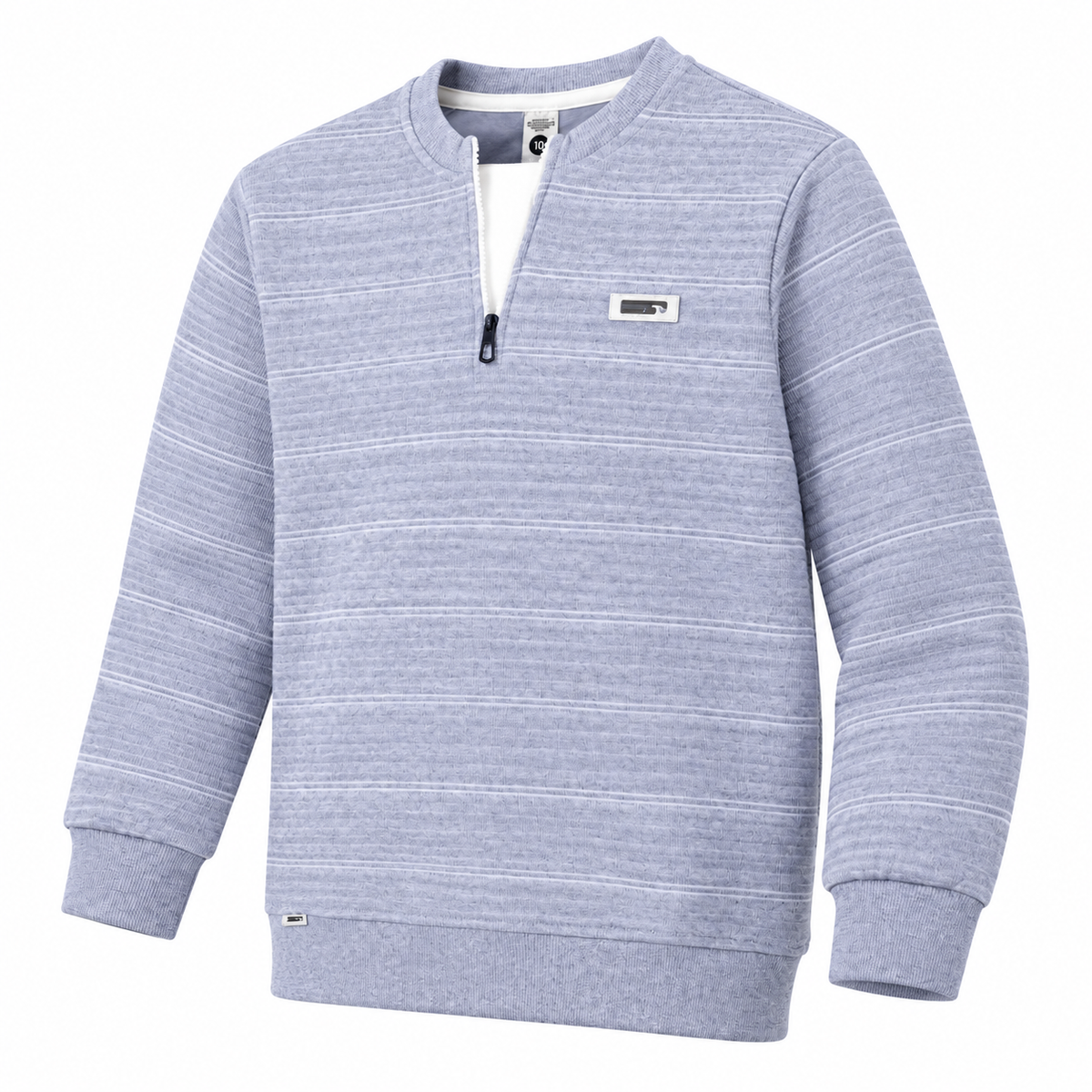 Kids Striped Half-Zip Sweatshirt - Kidzo Z1185C