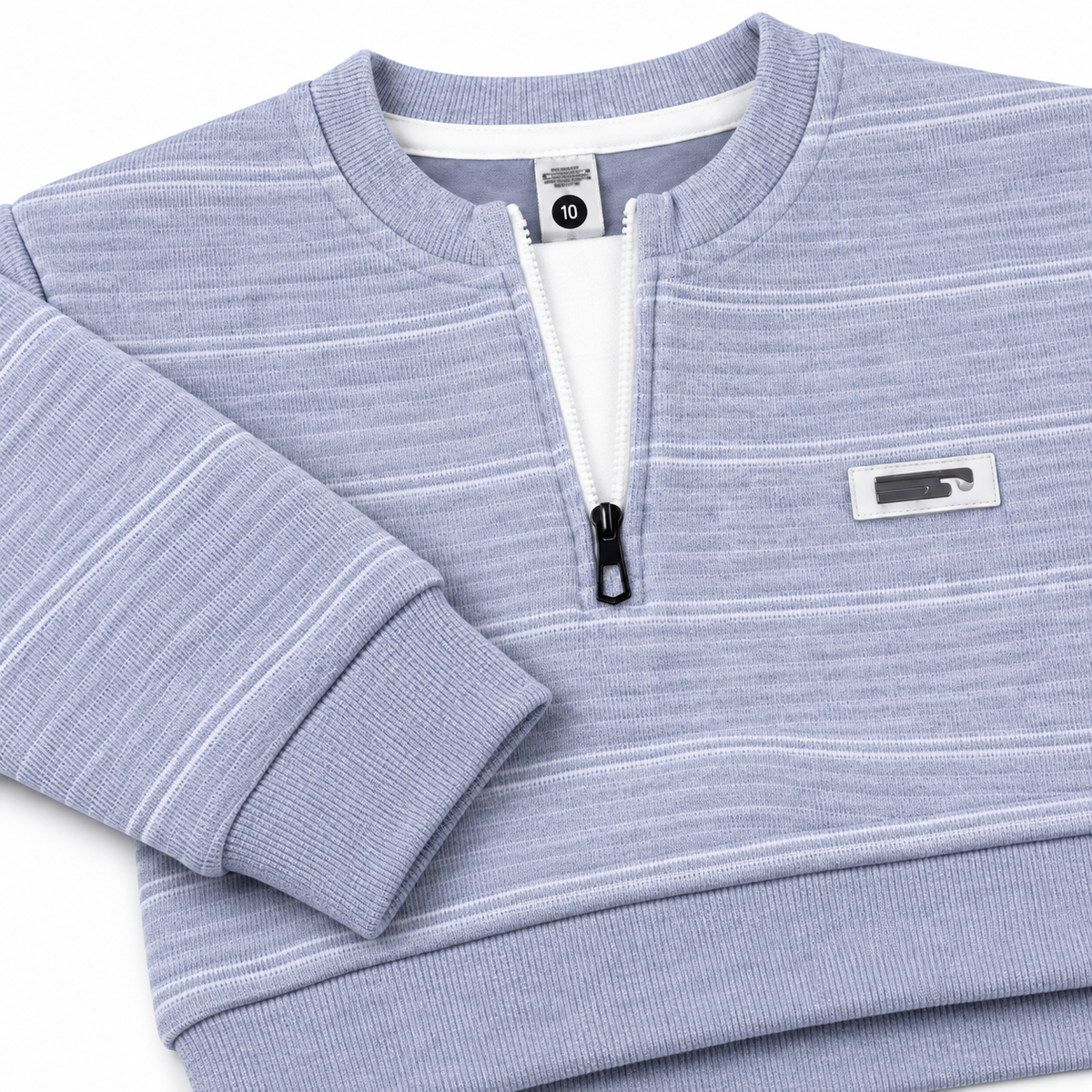 Kids Striped Half-Zip Sweatshirt - Kidzo Z1185C
