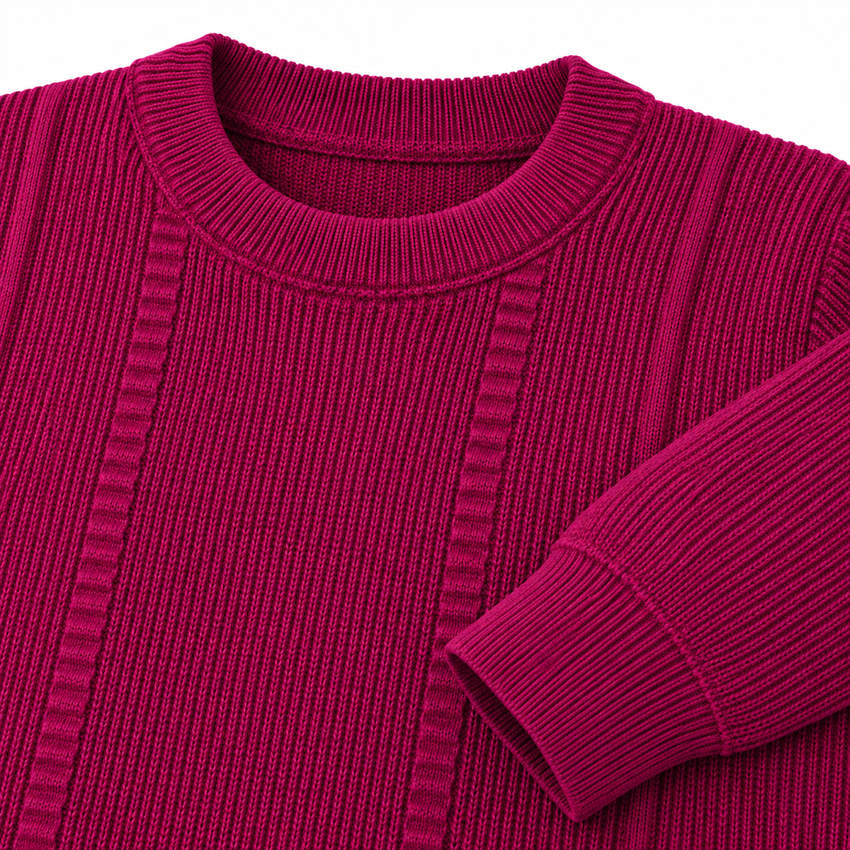 Kids Ribbed Knit Crew Neck Sweater - Kidzo Z2135B