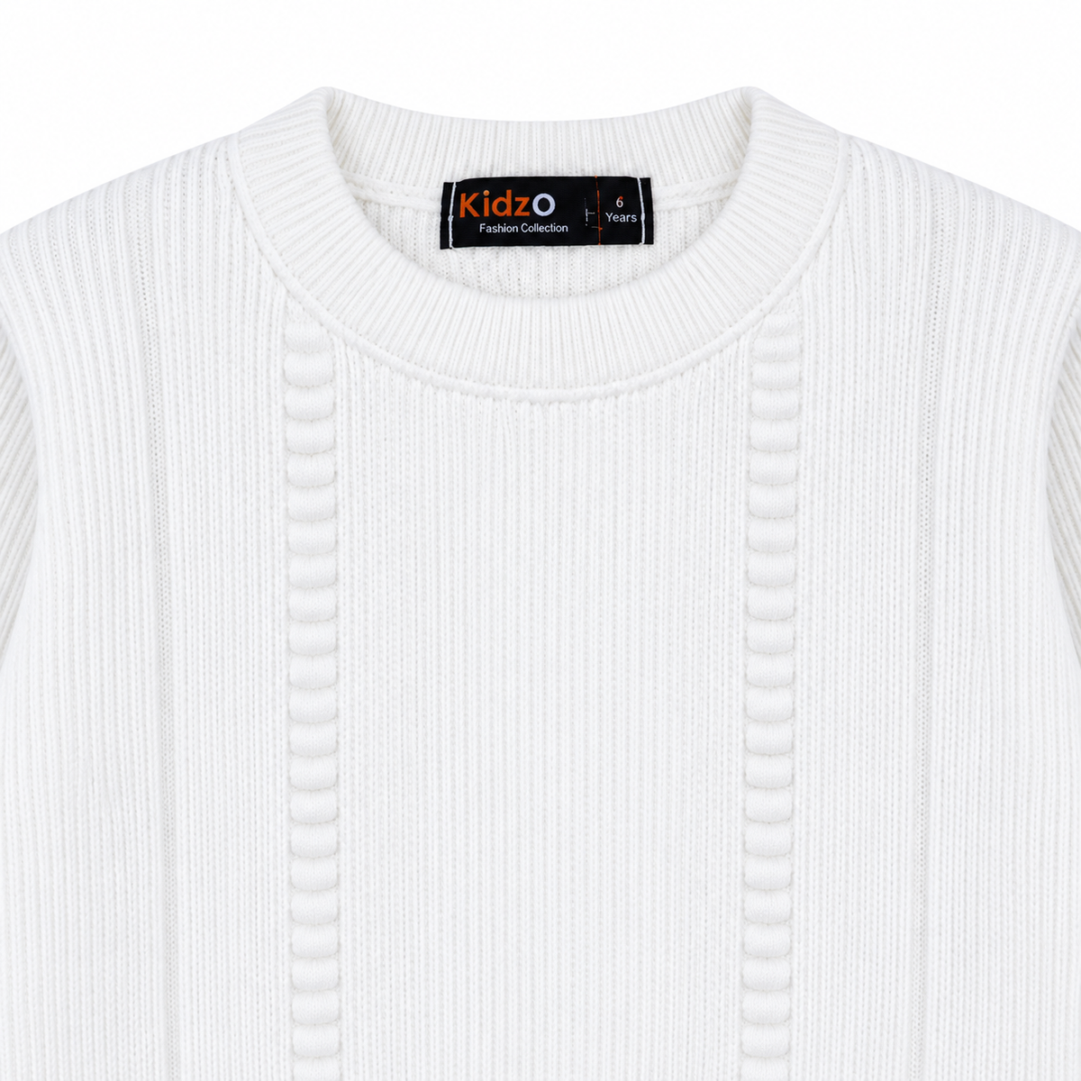 Kids Ribbed Knit Crew Neck Sweater - Kidzo Z2135B