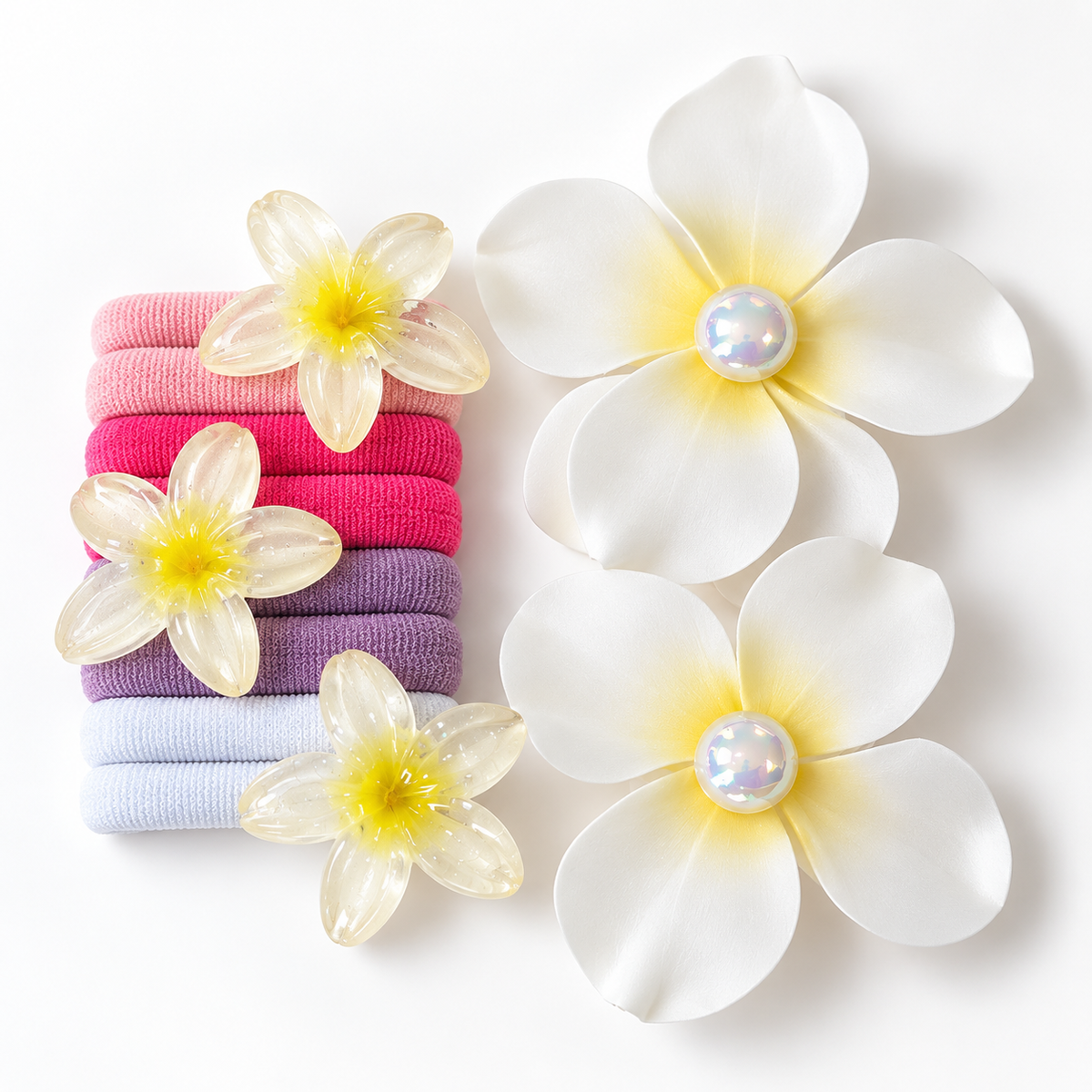 Floral Hair Tie  Clip