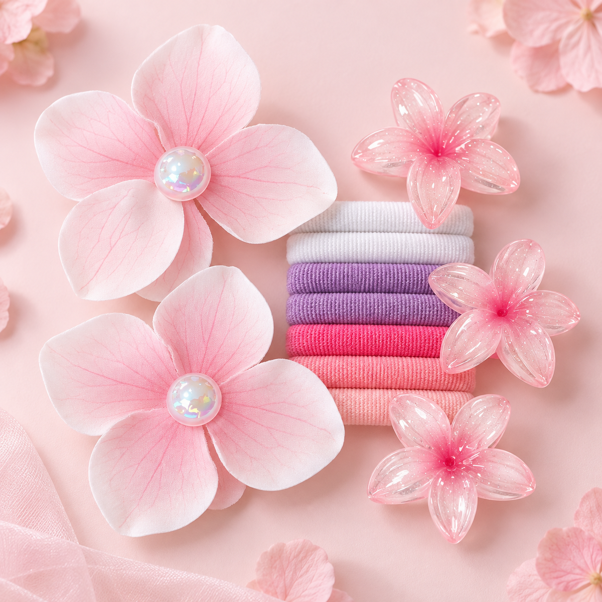 Floral Hair Tie  Clip