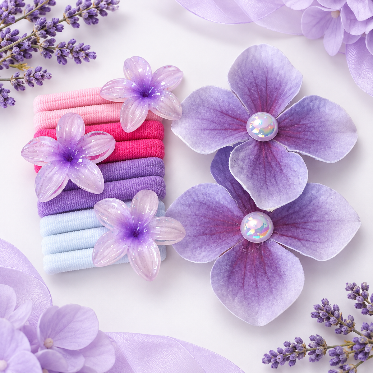 Floral Hair Tie  Clip