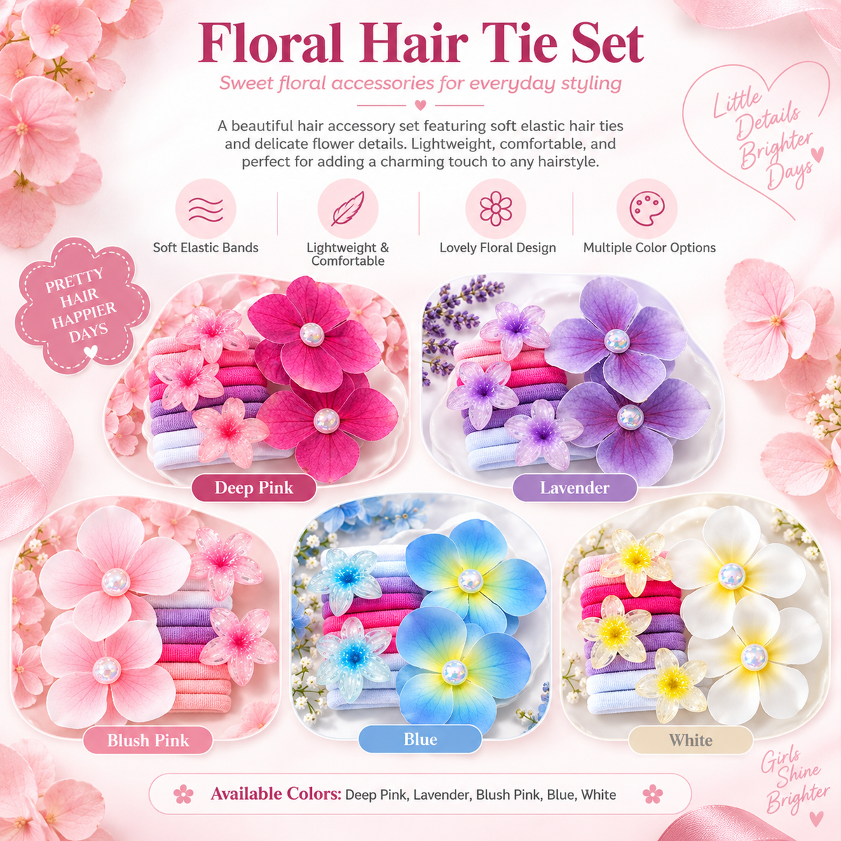 Floral Hair Tie  Clip