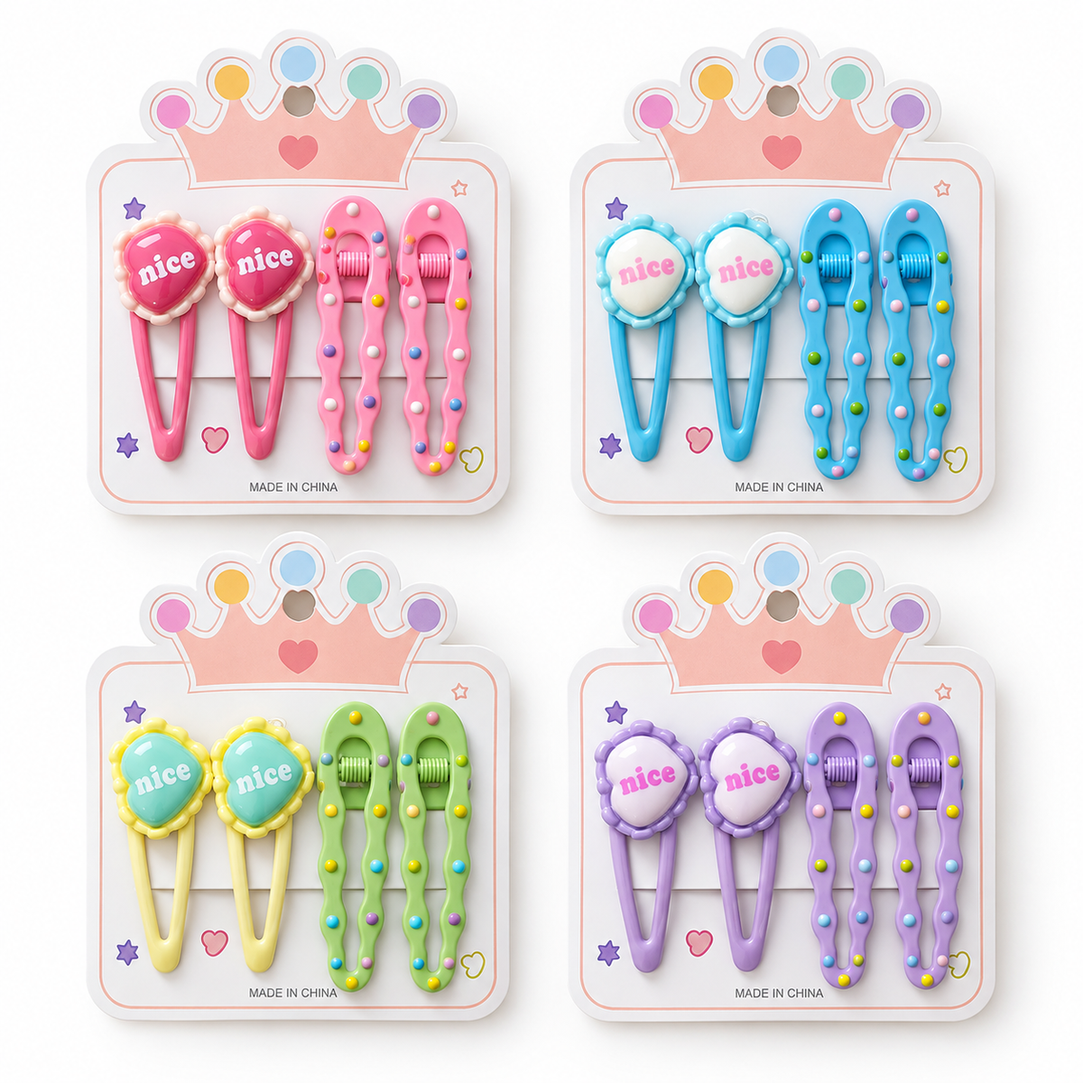 Cute Hair Clip Set for Girls – 4 Pieces