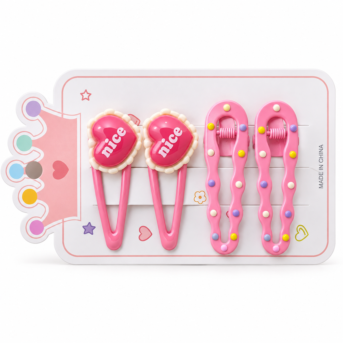 Cute Hair Clip Set for Girls – 4 Pieces