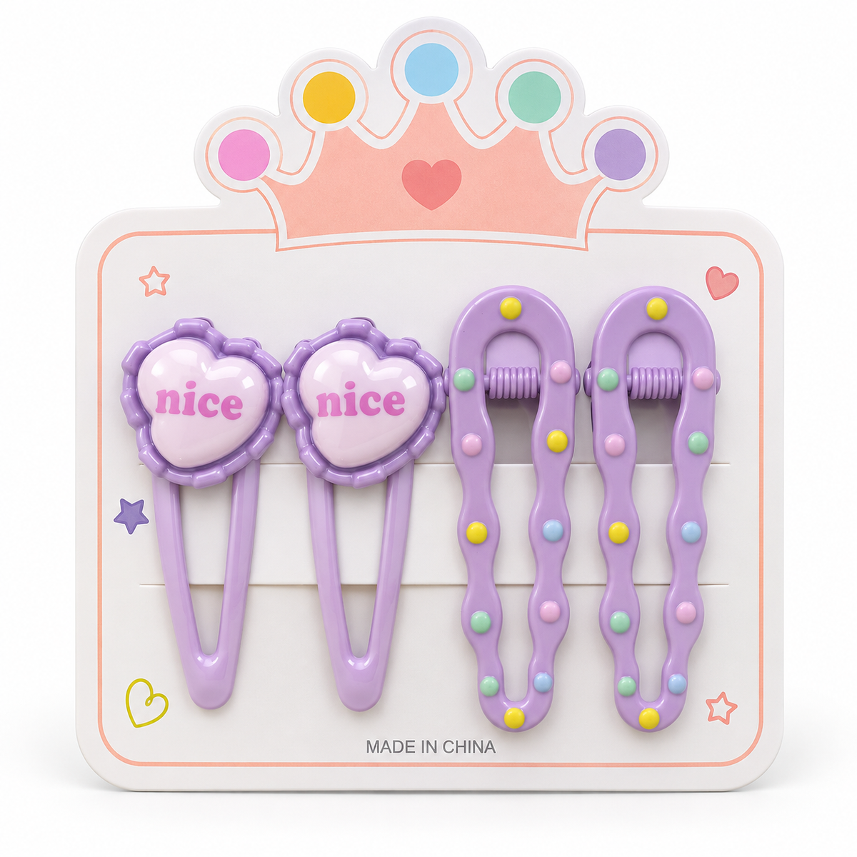 Cute Hair Clip Set for Girls – 4 Pieces